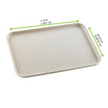 HUSKLY Reusable tray beige husk composite L: 15in W:10.5in - 20 pcs HUSKLY Reusable tray beige husk composite L: 15in W:10.5in - 20 pcs